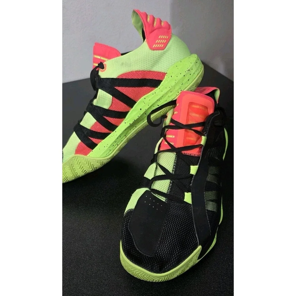 Adidas Dame 6 Men's Basketball Sneaker Green Coral Size‎ 14